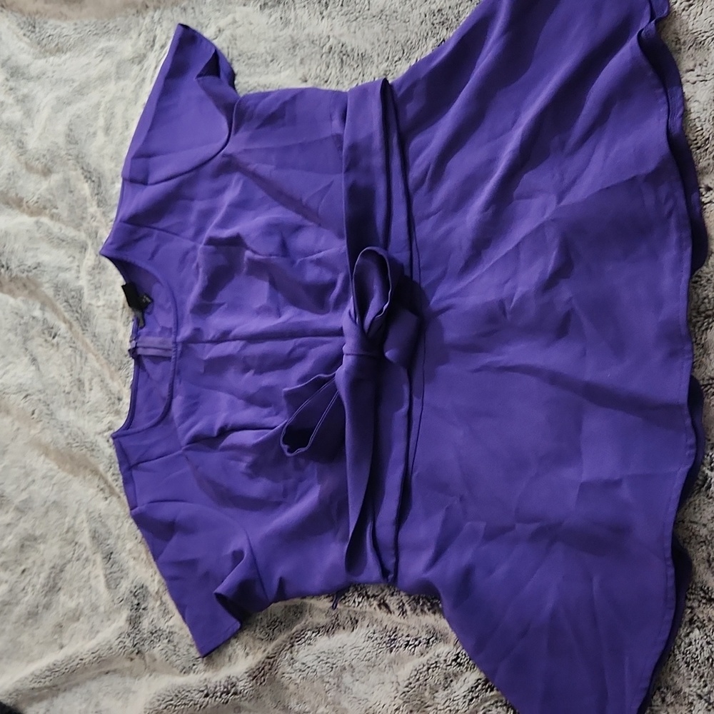 Lane Bryant Royal Purple Zip-up Blouse Size 18